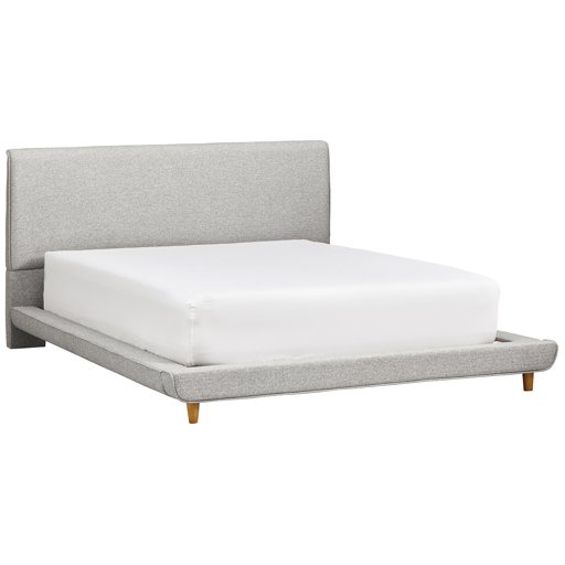 Rivet York Modern Extended Platform Queen Bed, 90.2"L, Grey