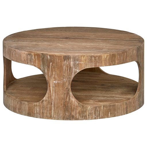 Amazon Brand – Stone & Beam Miramar Elm Wood Cutout Coffee Table, 39.4"D, Natural