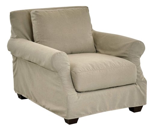 Amazon Brand – Stone & Beam Conner Slipcover Accent Chair, 37"W, Beige