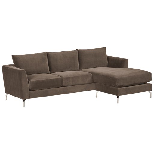 Amazon Brand – Rivet Emerly Modern Sofa Chaise, 96"W, Pewter
