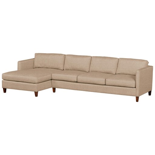 Amazon Brand – Stone & Beam Andover Modern Left Chaise Sofa Sectional, 126"W, Dark Tan