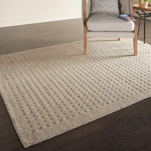 Amazon Brand – Stone & Beam Casual Geometric Wool Rug, 9' 6" x 6' 6", Taupe