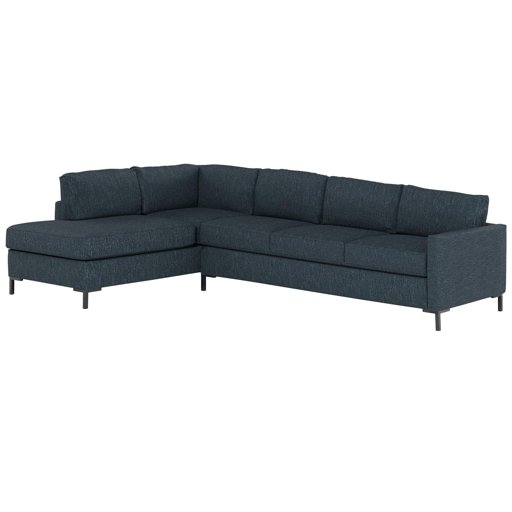 Amazon Brand – Rivet Edgewest Low Back Modern Left L-Sectional, 116"W, Eclipse Blue