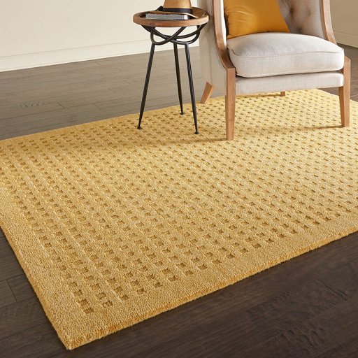 Amazon Brand – Stone & Beam Casual Geometric Wool Area Rug, 7' 6" x 5', Gold
