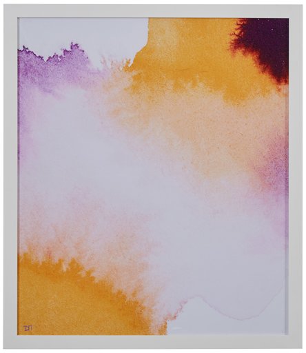 Amazon Brand – Rivet Yellow and Purple Contrast Watercolor Print Wall Art in White Frame, 19" x 22"