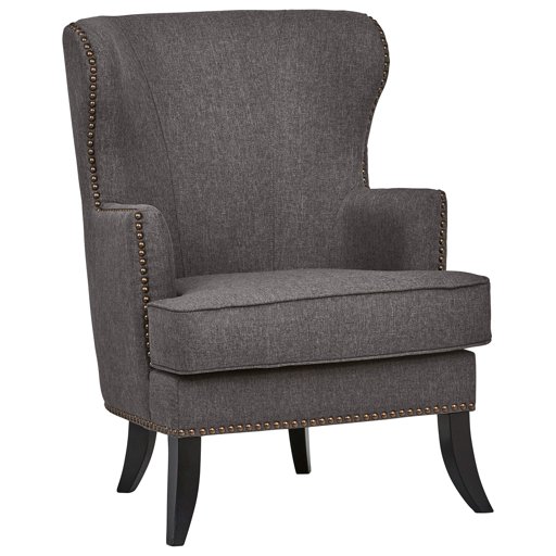Amazon Brand – Ravenna Home Valmay Wingback Nailhead Trim Accent Chair, 28"W, Gray