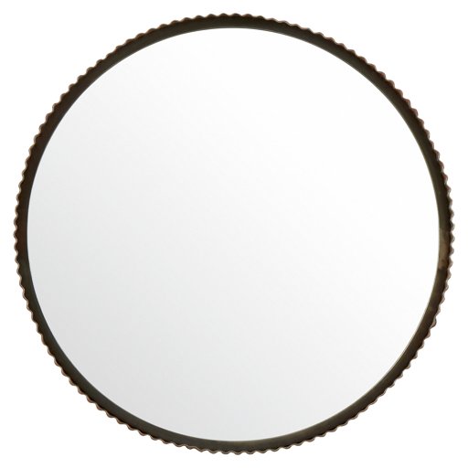 Amazon Brand – Stone & Beam Rustic Ridged Metal Mirror, 24" Diameter, Rust Finish