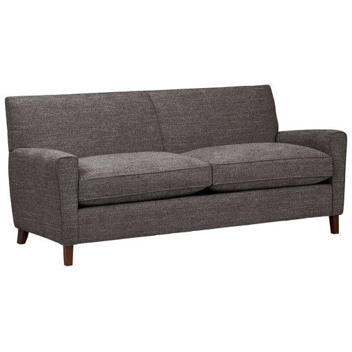 Amazon Brand – Rivet Lawson Mid-Century Modern Angled Leather Loveseat Sofa Couch, 78"W, Charcoal