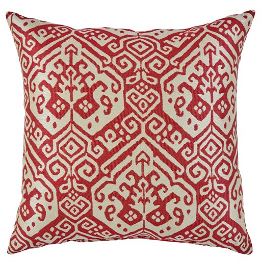 Amazon Brand – Stone & Beam Classic Outdoor Patterened Throw Pillow - 20 x 20 Inch, Antique Red