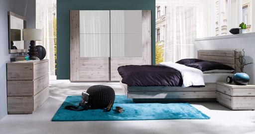 Marca Amazon - Movian Saale - Cama doble de 195 x 97 x 208 cm (king size, roble Wellington)