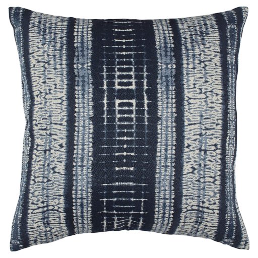 Amazon Brand – Stone & Beam Yard-Dyed Shibori Decorative Throw Pillow Cover, 17" x 17", Blue