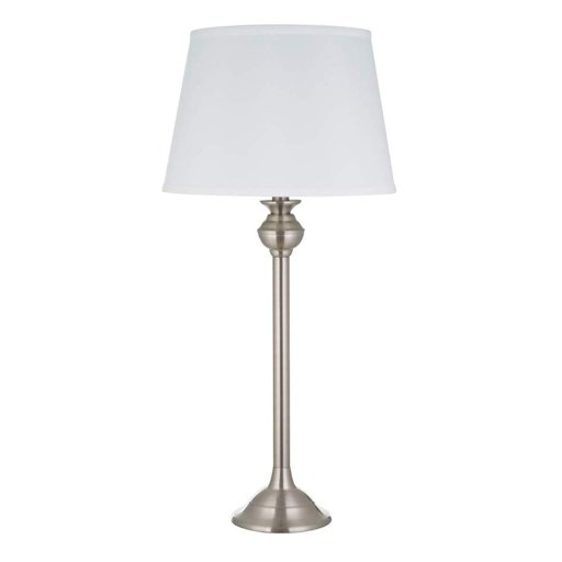 Amazon Brand – Ravenna Home Classic Traditional Metallic Table Lamp with LED Light Bulb - 27.5 Inches, Brushed Nickel