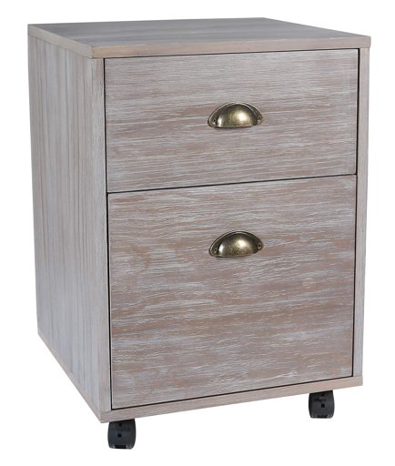 Amazon Brand – Stone & Beam 2-Drawer Rolling File Cabinet, 15.8"W, Weathered Gray Finish