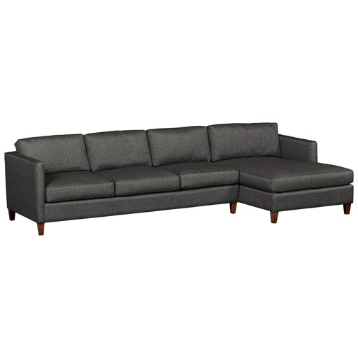 Amazon Brand – Stone & Beam Andover Modern Right Chaise Sofa Sectional, 126"W, Charcoal