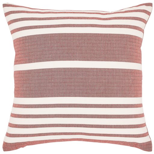 Amazon Brand – Stone & Beam Casual Striped Decorative Throw Pillow, 17" x 17", Brick Red