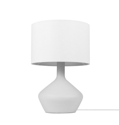 Amazon Brand – Rivet Modern Faux-Stone Table Lamp, LED Bulb Included, 16"H, Sandy Gray