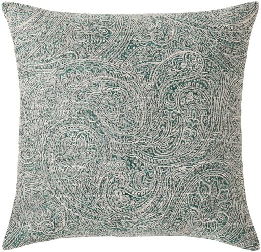 Amazon Brand – Ravenna Home Classic Paisley Throw Pillow - 17 x 17 Inch, Aqua