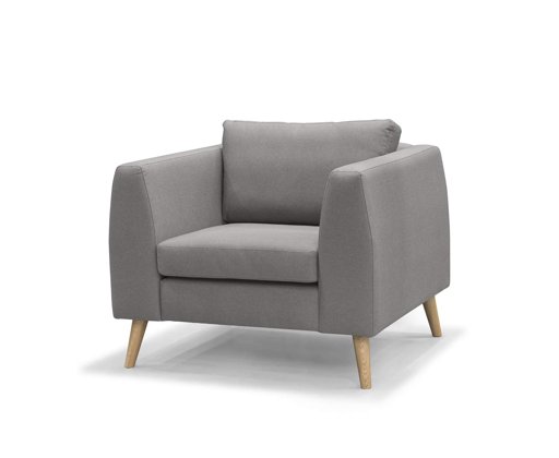 Amazon Brand - Movian Dofsan Upholstered Armchair, 100 x 93 x 86 cm, Stain-Resistant Polyester, Grey