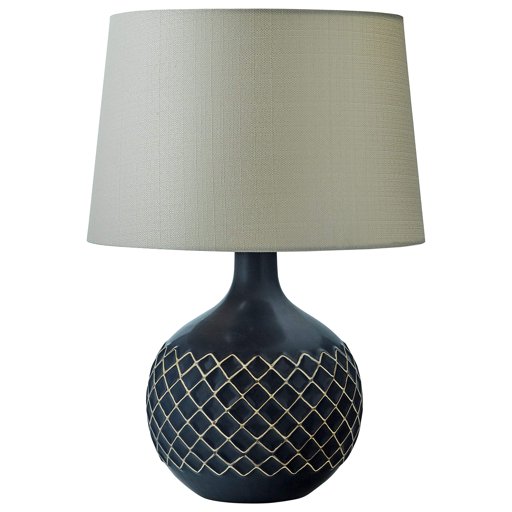 Stone & Beam Modern Criss-Cross Lamp With Bulb, 21.5"H, Black