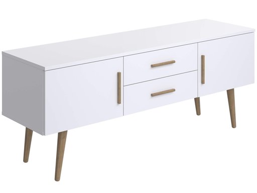 Amazon Brand - Movian Adour 2-Door 2-Drawer TV Stand, 140 x 40 x 56cm, White