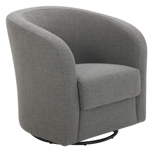 Amazon Brand – Rivet Rione Modern Upholstered Swivel Chair with Rounded Back, 30.3"W, Flannel