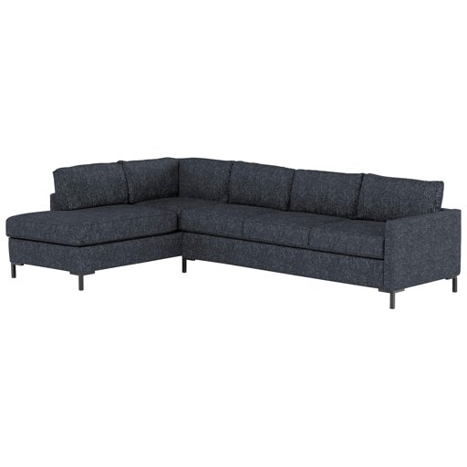Amazon Brand – Rivet Edgewest Low Back Contemporary Modern L-Sectional Sofa, 116"W, Blue