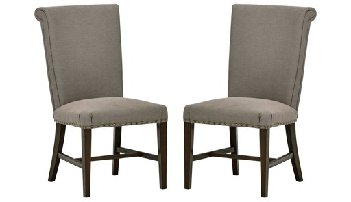 Amazon Brand – Stone & Beam Jenny High Back Kitchen Dining Room Cloth Chairs, 39 Inch Height, Set of 2, Slate Grey