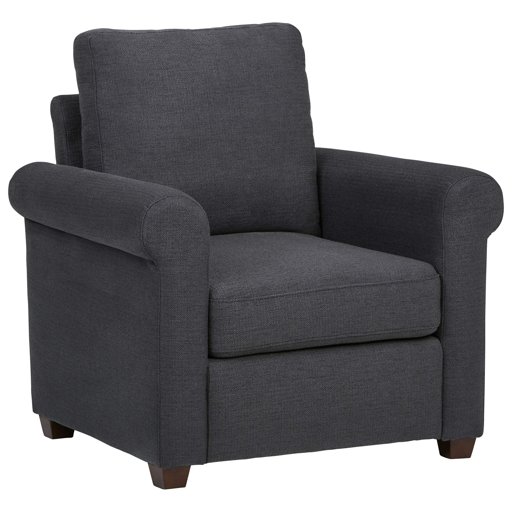 Amazon Brand – Ravenna Home Dunford Casual Rolled Arm Chair, 37"W, Dark Grey