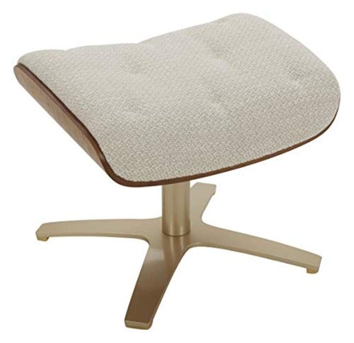 Amazon Brand – Rivet Olander Mid-Century Modern Ottoman with Self-Centering Swivel Base, 20.5"W, Stucco