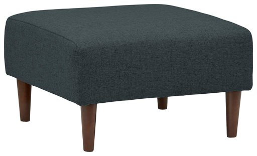 Amazon Brand – Rivet Ava Mid-Century Modern Upholstered Ottoman, 25.6"W, Denim