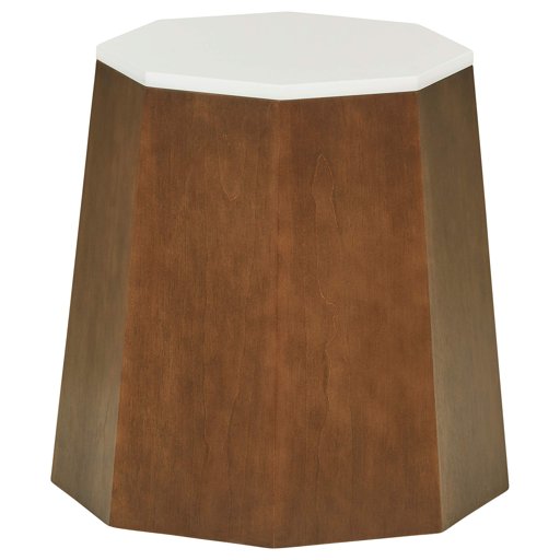 Amazon Brand – Rivet Modern Storage Ottoman Side Table, 17.13"W, Birch Veneer with a White Top