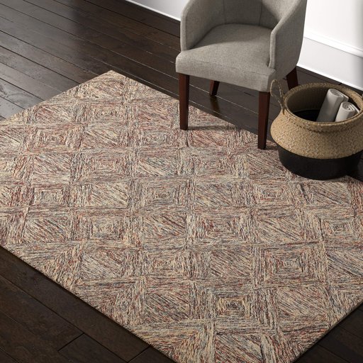 Amazon Brand – Rivet Motion Modern Patterned Wool Area Rug, 5' x 7' 6", Multi