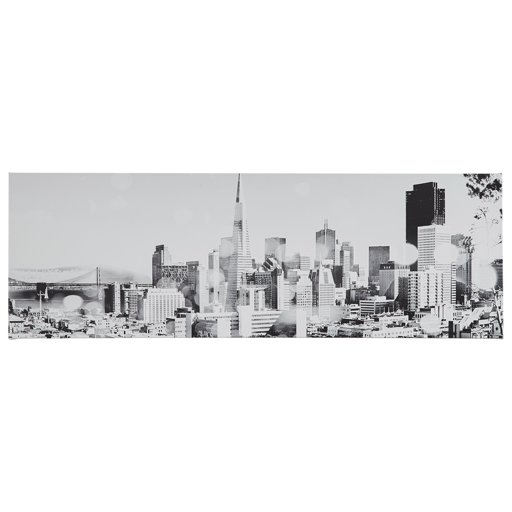 Amazon Brand – Rivet San Francisco Sun Flare in Black and White Canvas Print of San Francisco, 60" x 20"