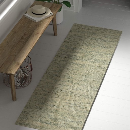 Stone & Beam Contemporary Speckle Wool Runner Rug, 2' 3" x 7' 6", Seafoam