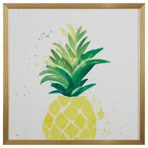 Amazon Brand – Rivet Pineapple Speck Print Wall Art in Gold Wood Frame, 30" x 30"