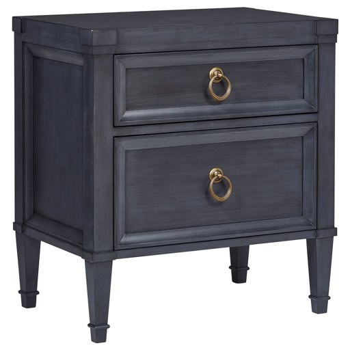 Amazon Brand – Stone & Beam Gould Contemporary Wood Bedside Nightstand Table, 16", Washed Navy and Gold