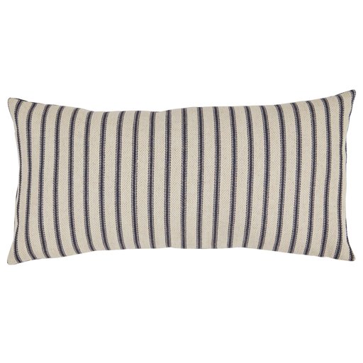 Amazon Brand – Stone & Beam Classic Ticking Stripe Throw Pillow - 12 x 24 Inch, Indigo