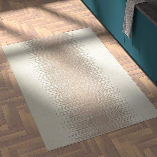 Amazon Brand – Rivet Abstract Reflections Modern Wool Area Rug, 4 x 6 Foot, Taupe