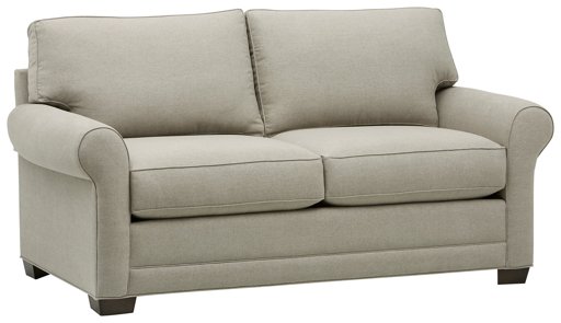 Amazon Brand – Stone & Beam Kristin Round Arm Performance Fabric Loveseat Sofa Couch, 76"W, Stone