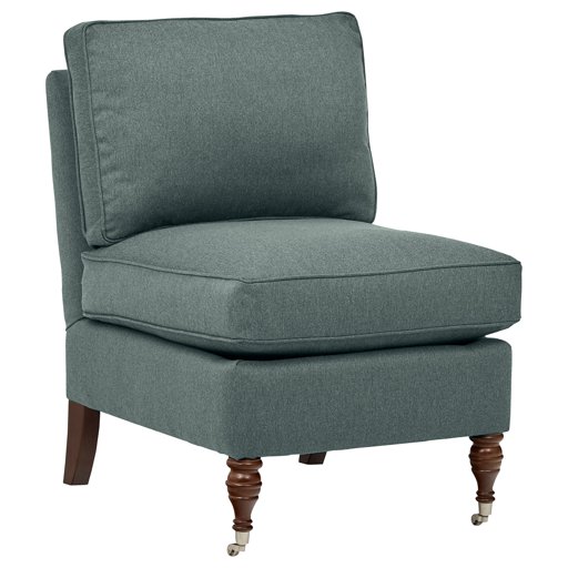 Amazon Brand – Stone & Beam Elmore Pillow-Top Armless Chair, 24"W, Smoky Teal