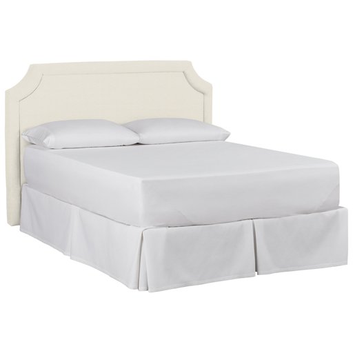 Amazon Brand – Stone & Beam Bridgewater Scalloped King Headboard, 88"W, Cream Herringbone