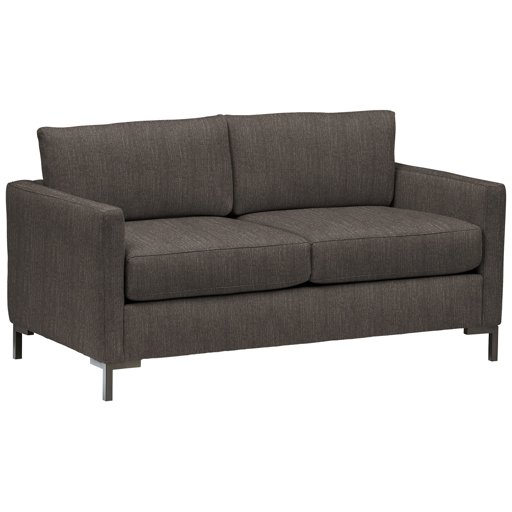 Amazon Brand – Rivet Edgewest Low Back Modern Loveseat, 65"W, Slate Brown