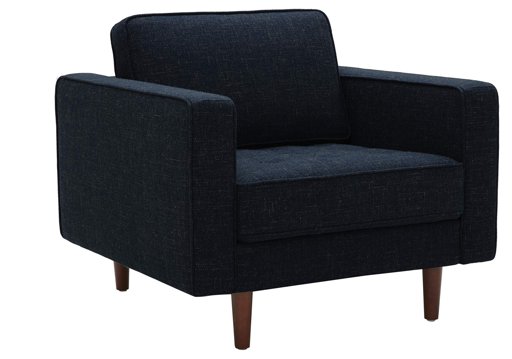Amazon Brand – Rivet Aiden Mid-Century Chair with Tapered Wood Legs, 35"W, Wathet Blue