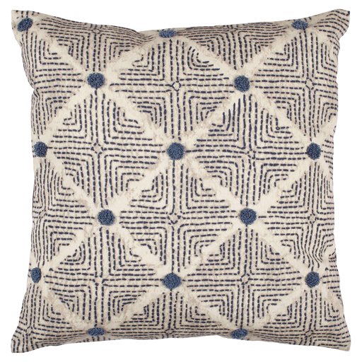 Amazon Brand – Rivet Transitional Tufted Dot Diamond Decorative Throw Pillow, 17" x 17" , Navy