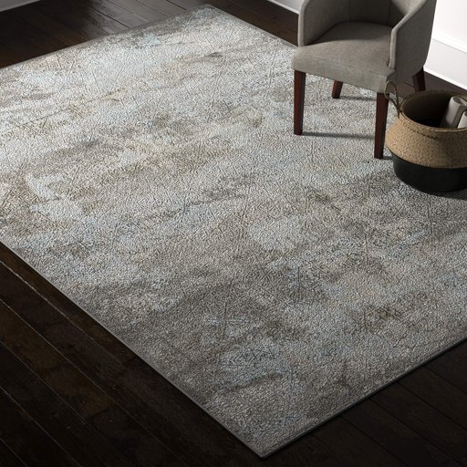 Amazon Brand – Rivet Distressed Medallion Area Rug, 8 x 11 Foot, Steel