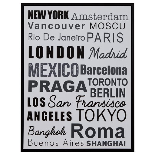 Amazon Brand – Rivet City Name Wall Art Canvas Print in Black Frame, 31.75" x 41.75"