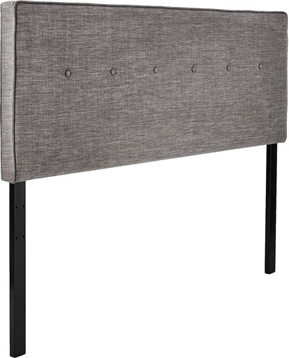 Amazon Brand – Ravenna Home Haraden Modern Rectangular Button-Tufted Queen Bed Headboard, 62"W, Grey