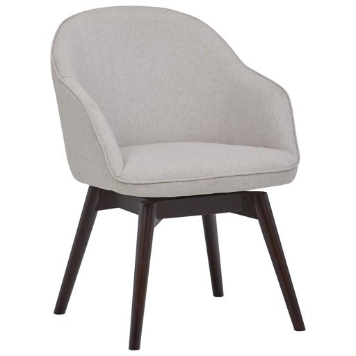 Amazon Brand – Rivet Vern Contemporary Round-Back Swivel Dining Chair with Arms, 23"W, Felt Grey