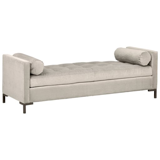 Amazon Brand – Rivet Uptown Mid-Century Velvet Tufted Customizable Daybed Sofa, 78"W, Dove Grey &amp; Black