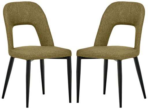 Amazon Brand – Rivet Florence Mid-Century Wide Open-Back Accent Dining Room Chairs, 18.8"W, Hunter Green, Set of 2